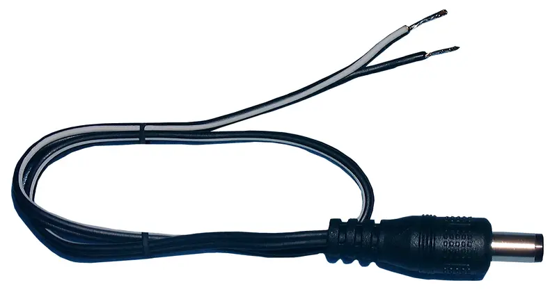 1' Dc Plug 2.1X5.5Mm To S/T End, 10/Pkg 1