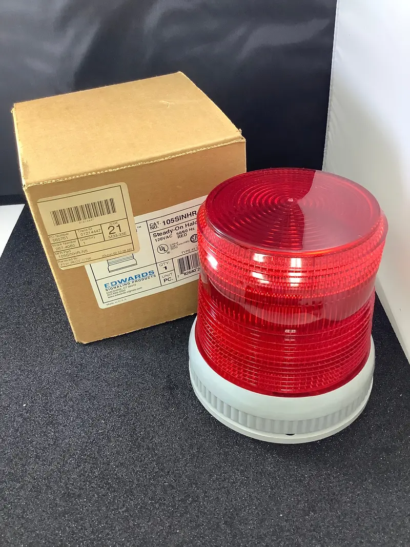 105Sinhr-N5 - Edwards - Red Steady-On Halogen Beacons, 120Vac 1