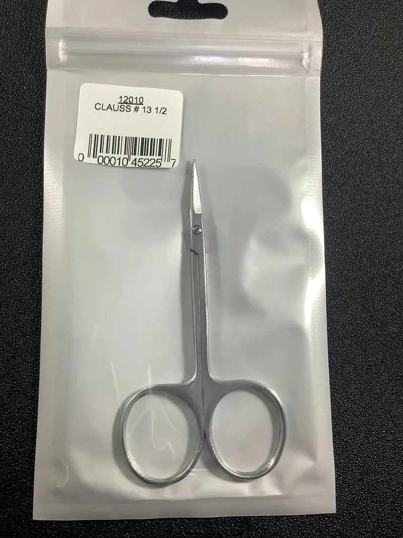 12010 - Clauss - Clauss # 13 1/2, 3.5" Short, Thin Curved Blade Scissors 1