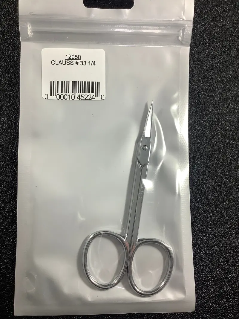 12050 - Clauss - Clauss # 33 1/4, 3.25" Extra Sharp
Curved Blade Scissor 1