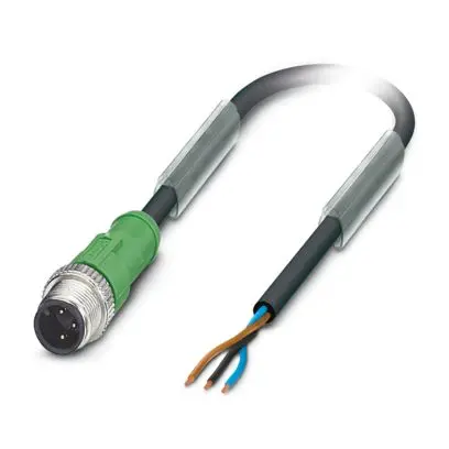 1668027 - Phoenix - Sac-3P-M12ms/3,0-Pur Sensor/Actuator Cable, 3-Position, Pur Halogen-Free, Black-Gray Ral 7021, Plug Straight M12, Coding: A, On Free Cable End, Cable Length: 3 M 1