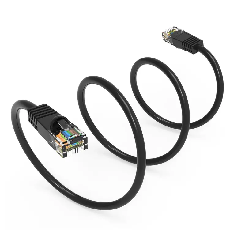 1Ft Cat5e Utp Ethernet Network Booted Cable Black 1