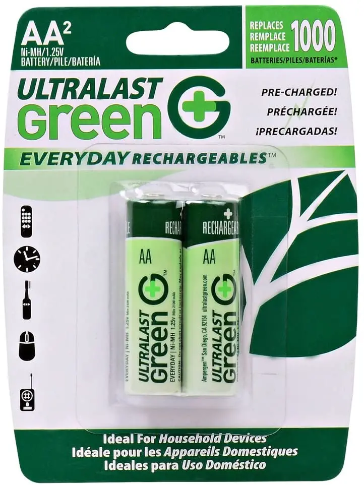 2 Pack Aa High Power Nimh 2400Mah Batteries - Ulghp2aa 1