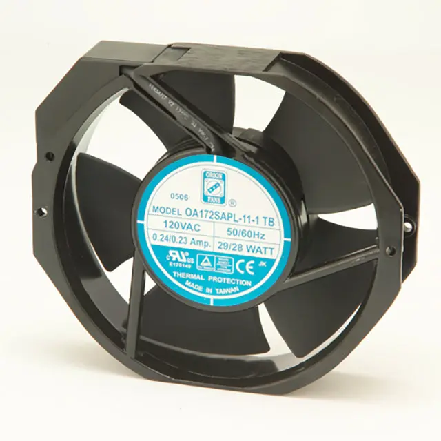 230Vac Fan 172Mm, .11A 27/26W 228Cfm 1