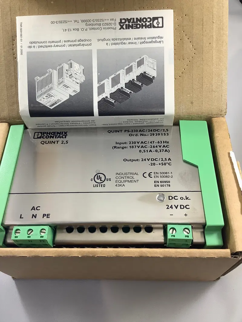 2939153 - Phoenix - Quint-Ps-230Ac/24Dc/ 2,5 - Power Supply Unit 230V Input 24Vdc Output 1