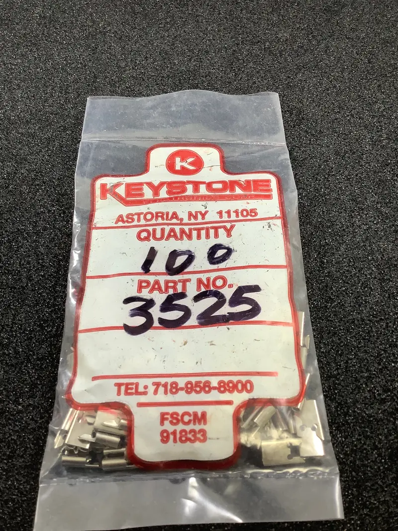 3525 - Keystone - 0.205" (5.21Mm) Quick Connect Female Press-Fit Connector Non-Insulated  Pack Of 100 1