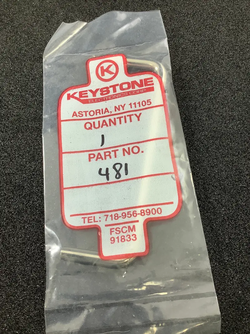 481 - Keystone - Instrumentation Handle Brass, Nickel Finish Screw Holes, Back Length - Center To Center 4.500" 1