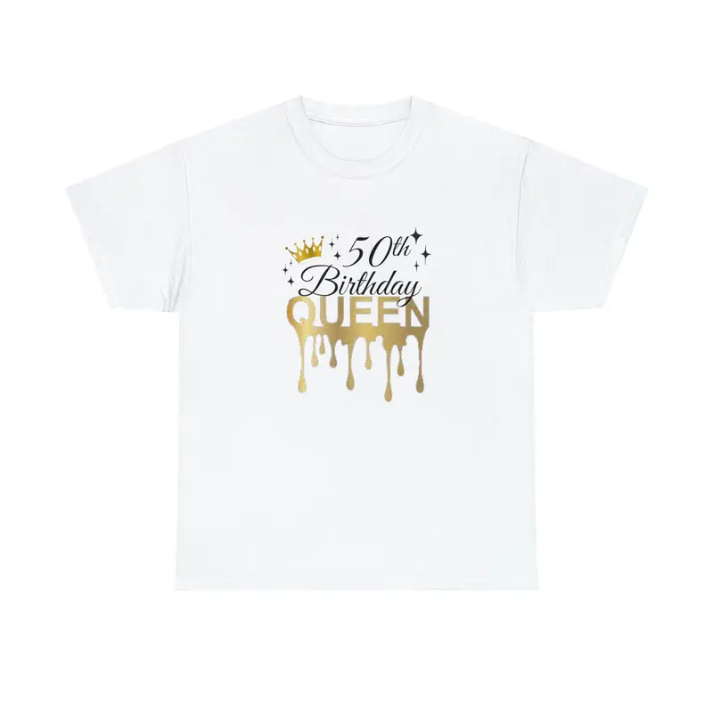 50Th Birthday Queen Unisex Heavy Cotton Tee 7