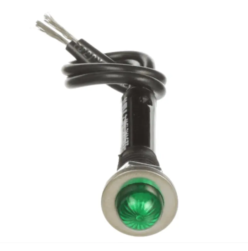 6012A2 - Chicago Miniature - Neon Panel Mount Indicator Green .380″ Hi-Dome 125V Wire Leads 1