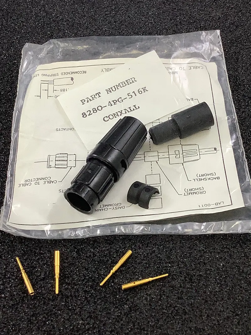 8280-4Pg-516K - Conexall - 4 Position Circular Connector Receptacle, Male Pins Crimp 1