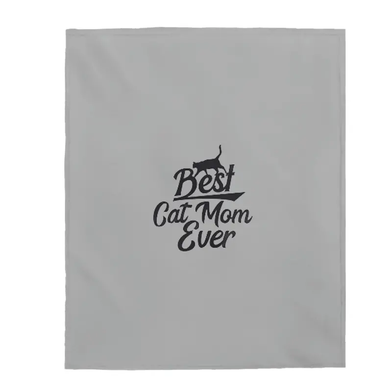 Best Cat Mom Ever Velveteen Plush Blanket 1