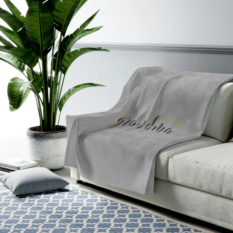 Best Grandma Ever Velveteen Plush Blanket 1