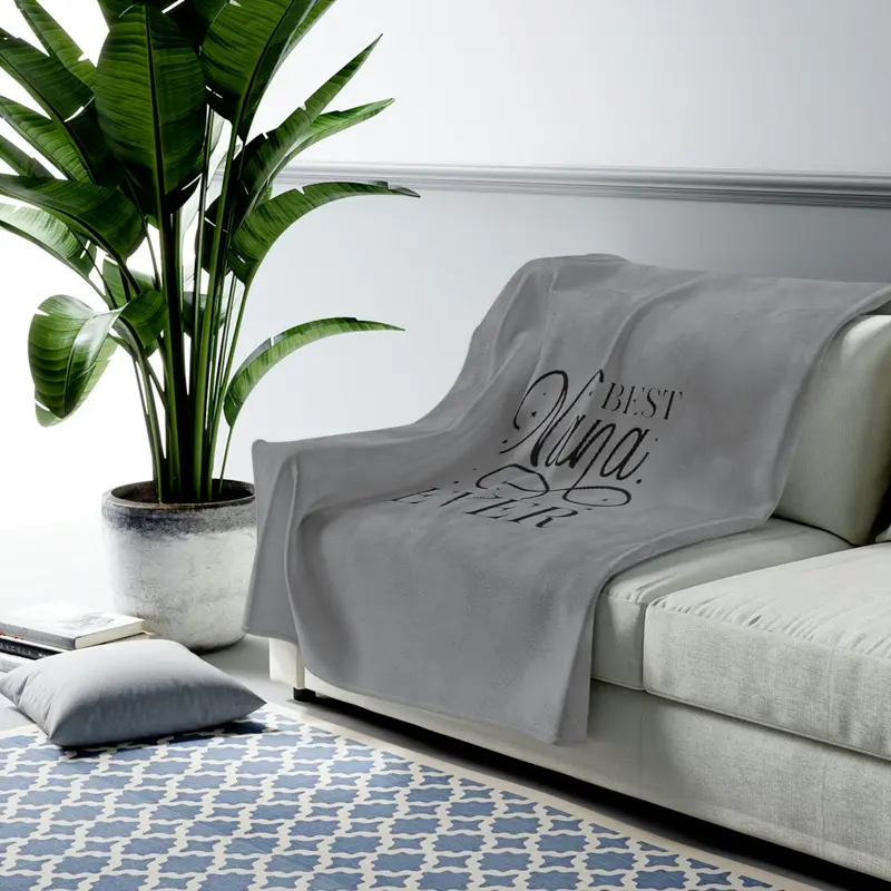 Best Nana Ever Velveteen Plush Blanket 1
