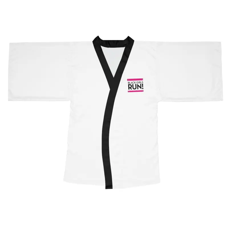 Black Girls Run Long Sleeve Kimono Robe (Aop) 1