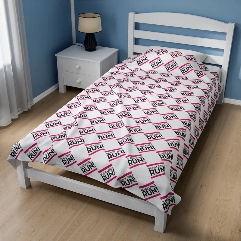 Black Girls Run Velveteen Plush Blanket 3