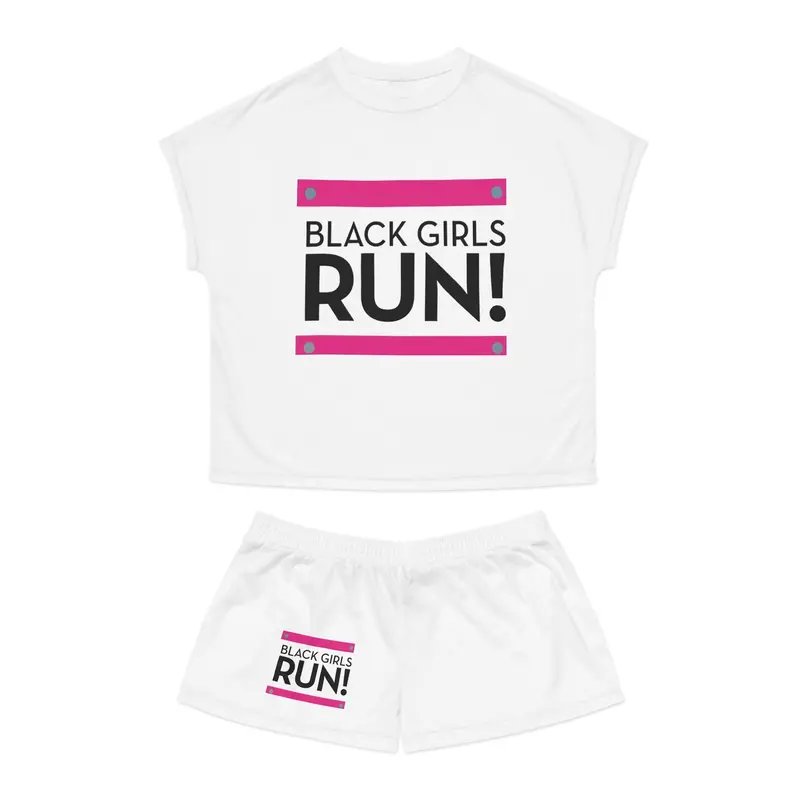 Black Girls Run Women's Short Pajama Set (Aop) 1