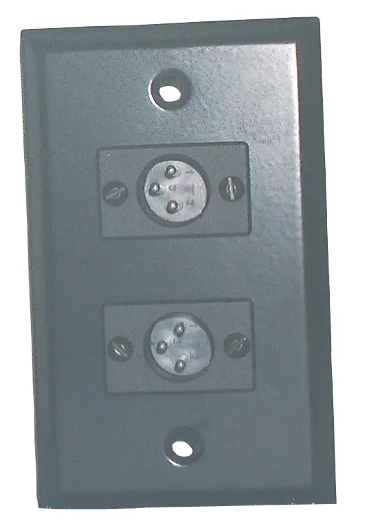 Black S/S Wall Plate-Dual Xlr Male 1