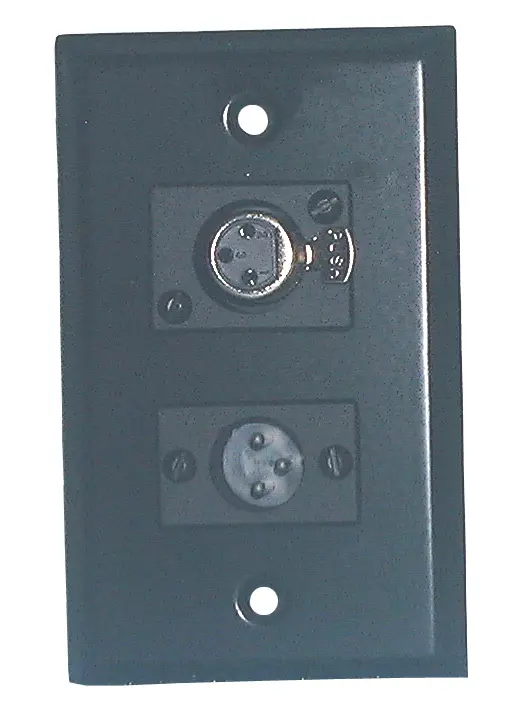 Black S/S Wall Plate-Xlr Male+Female 1