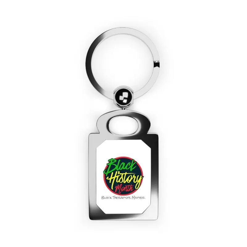 Black Therapist Matters Rectangle Photo Keyring 1