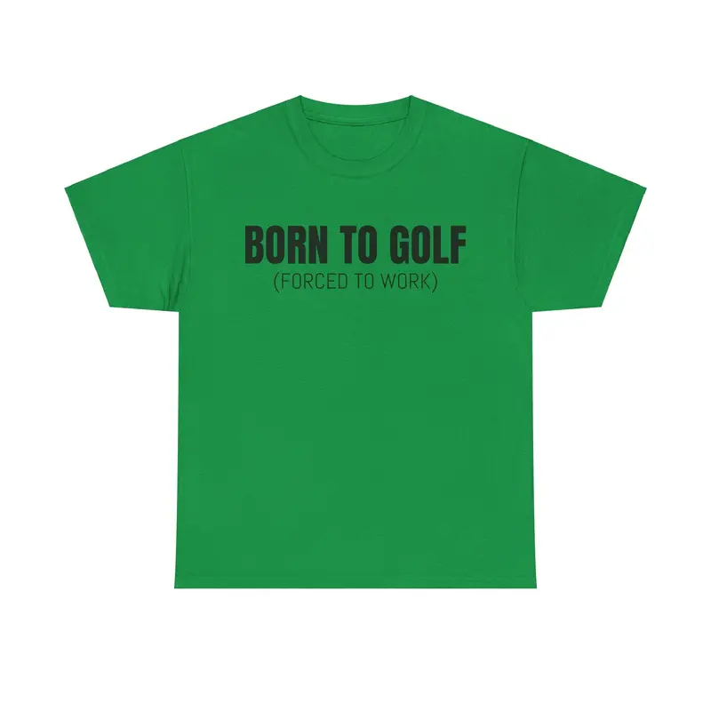 Born To Golf (Black) Unisex Heavy Cotton Tee 1