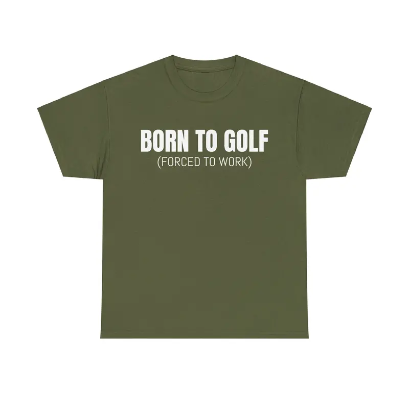 Born To Golf (White) Unisex Heavy Cotton Tee 10