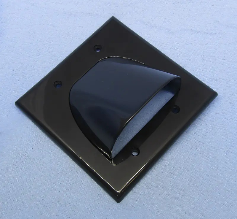 Canopy Plate, Double Gang, Standard-Black 1