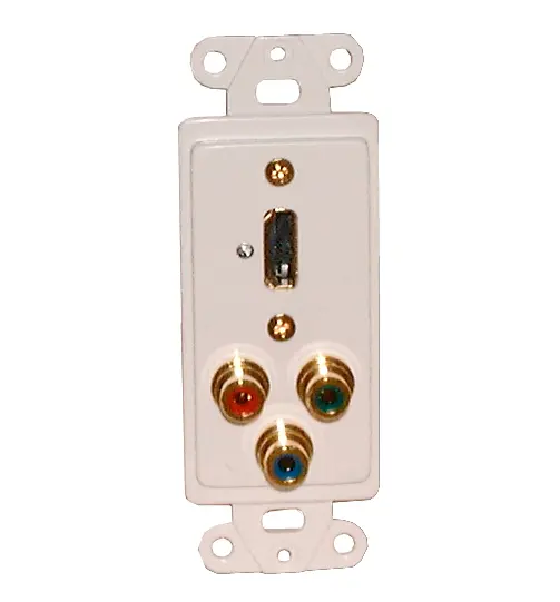 Designer Plate Hdmi + Component Video, Solderless - White 1