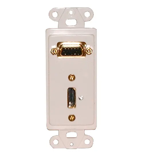 Designer Plate Hdmi + Vga, Solderless - White 1