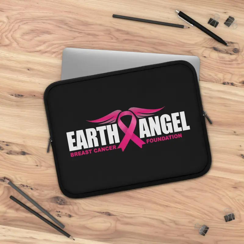 Earth Angel Black Laptop Sleeve 1
