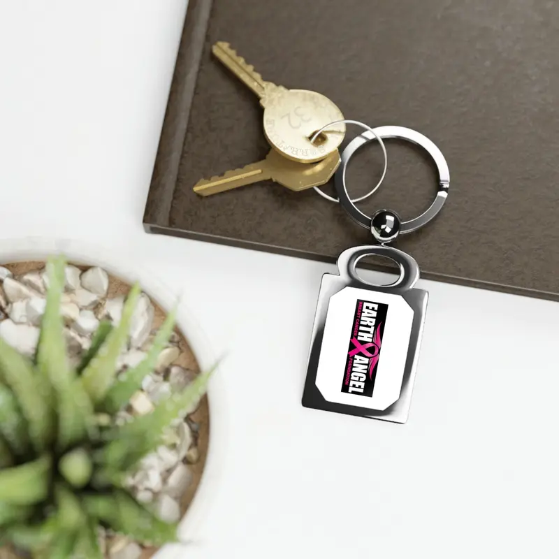 Earth Angel White Photo Keyring 1