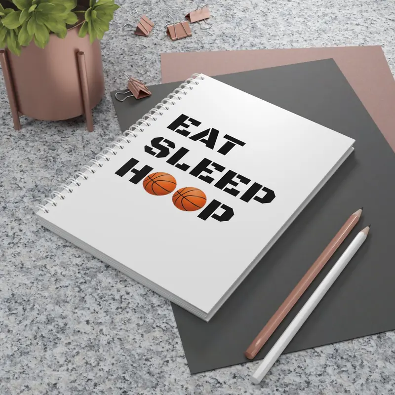 Eat Sleep Hoop Spiral Notebook 1