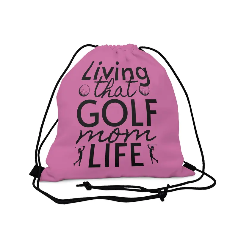 Golf Mom Life Outdoor Drawstring Bag 1