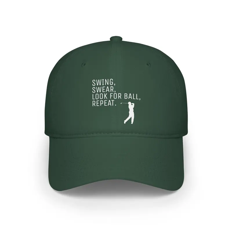 Golfer Swing Low Profile Baseball Cap 3