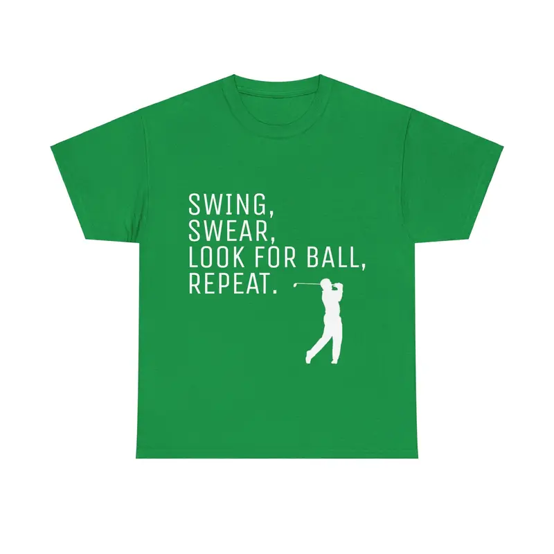 Golfer Swing Unisex Heavy Cotton Tee 2