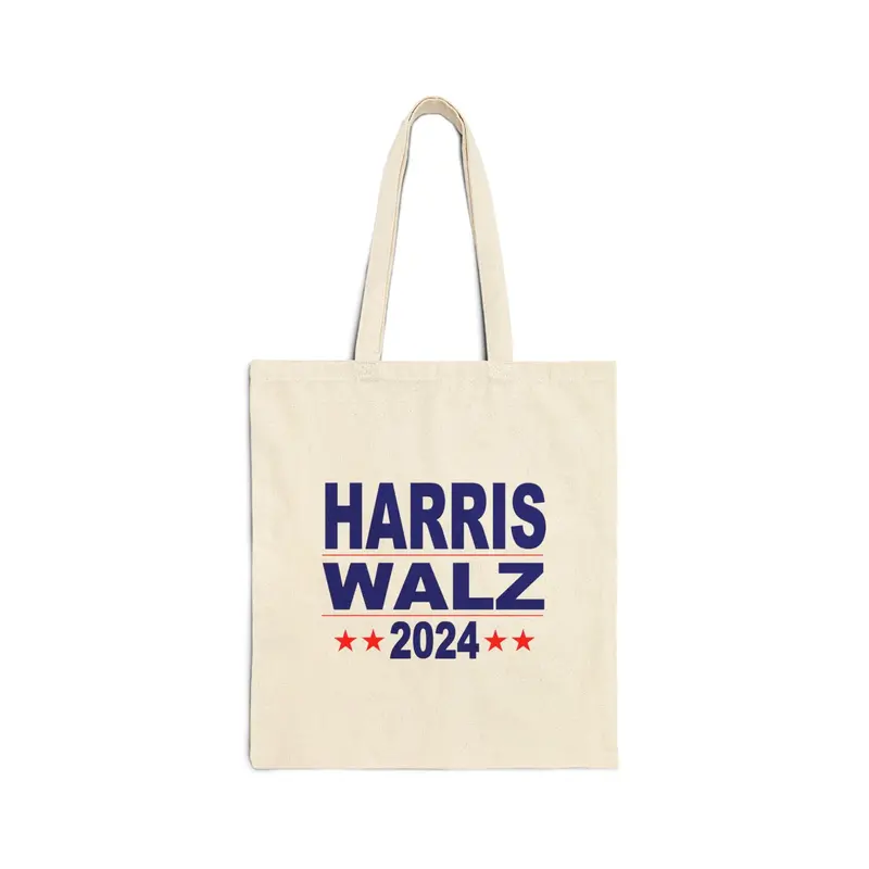 Harris Walz 2024 Cotton Canvas Tote Bag 1