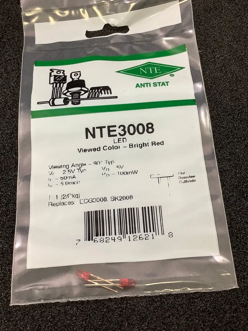 Nte3008 - Nte - Led-Red T-1 / 2 Pack 1