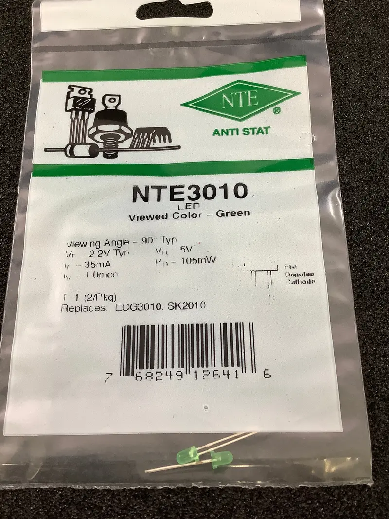 Nte3010 - Nte - T1=3Mm Green Led 2Vdc  / 2 Pack 1