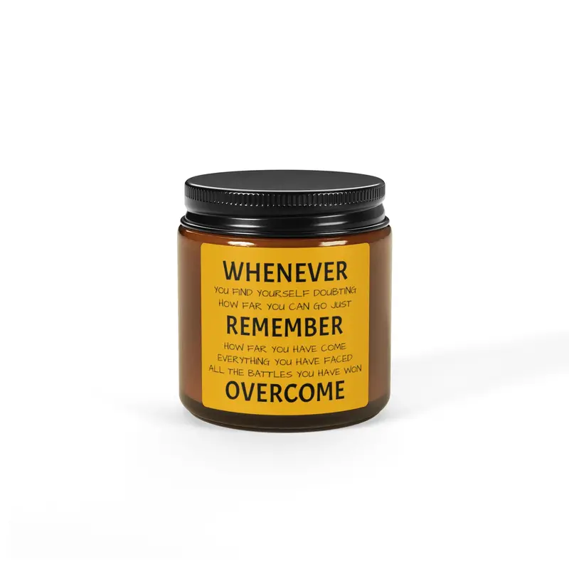 Overcome Scented Soy Candle (Multi-Size, Amber Jar) 1