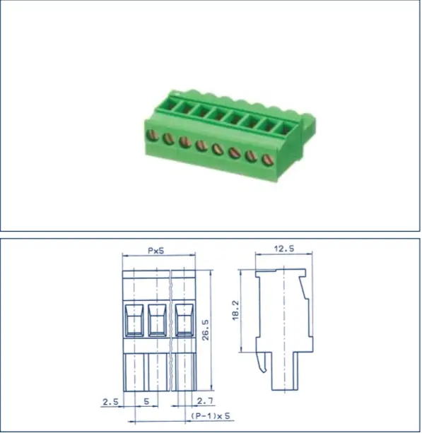 Pluggable Pc Board Terminal Block  12 Pole 5Mm Spacing - 11330.1 1