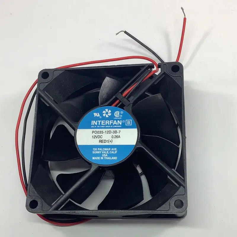 Po035-12D-3B-7 - Interfan -80 X 80 X 25 Mm Fan 12Vdc .26A  35Cfm 1