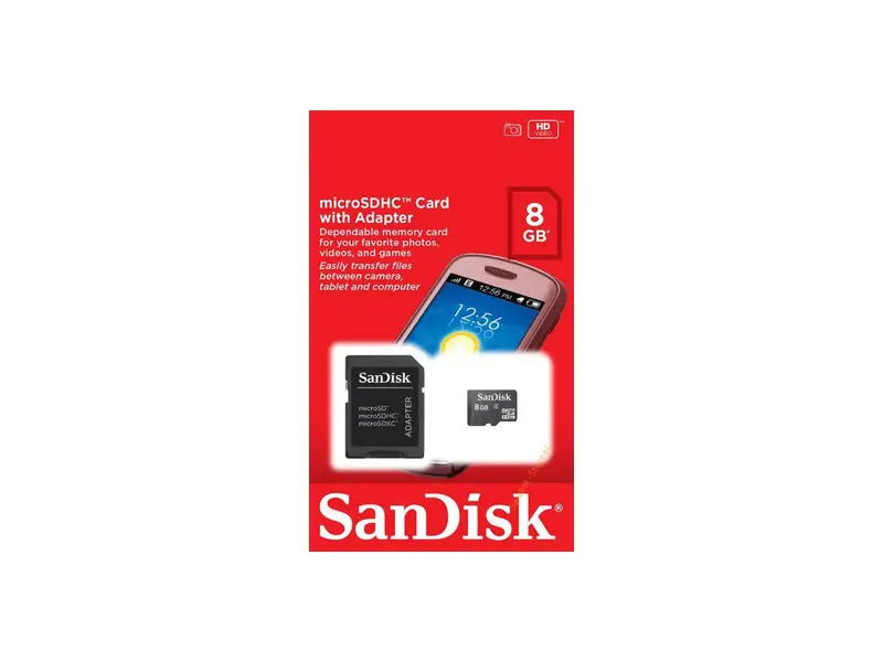Sandisk Micro 8Gb Sdhc With Micro Adapter 1