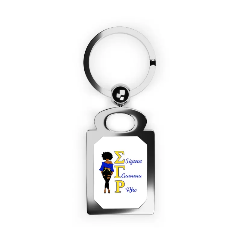 Sigma Gamma Rho Rectangle Photo Keyring 1