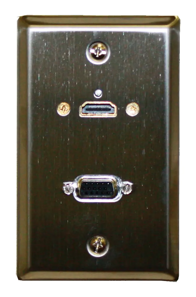 Std. Wall Plate Hdmi + Vga, Solderless - Stainless Steel 1