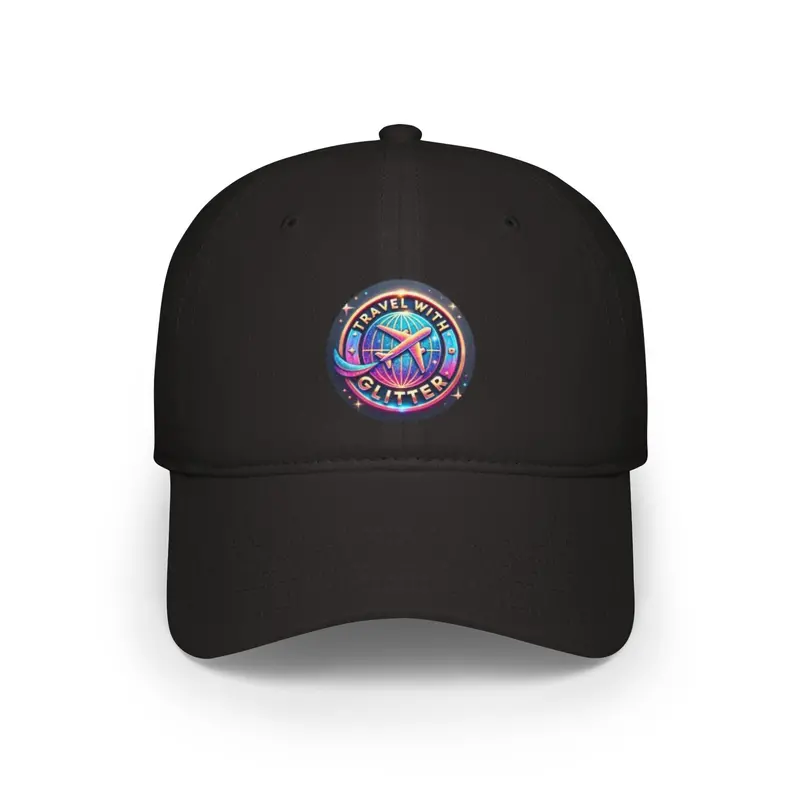 Travel With Glitter Low Profile Baseball Cap 3
