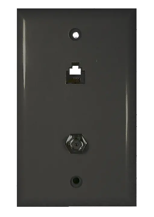 Tv+Tel. Combo Wall Plate-Black 1