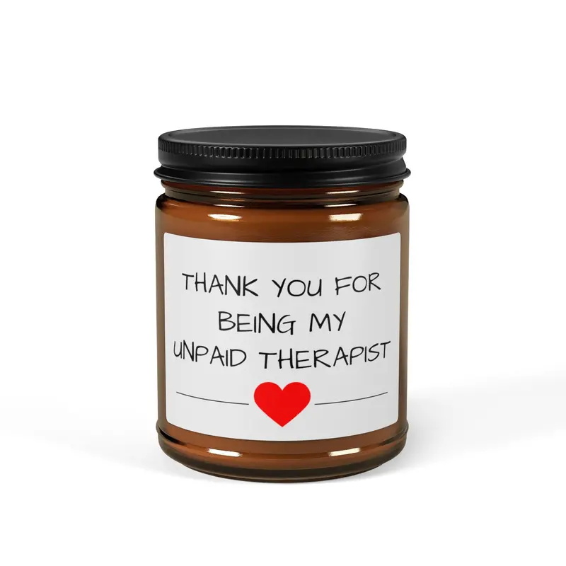 Unpaid Therapist Scented Soy Candle (Multi-Size, Amber Jar) 6