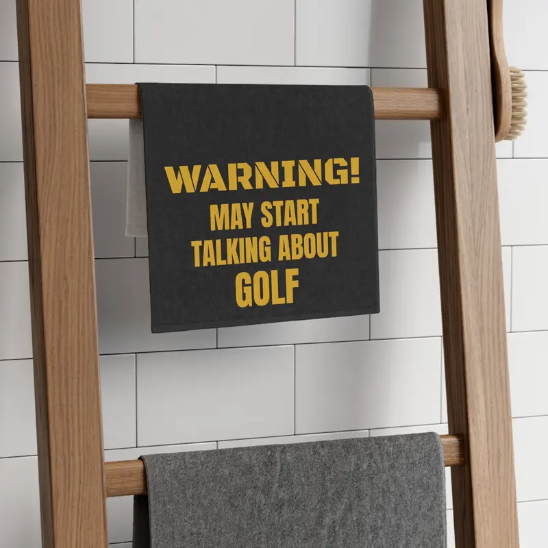 Warning! Rally Towel, 11X18 1