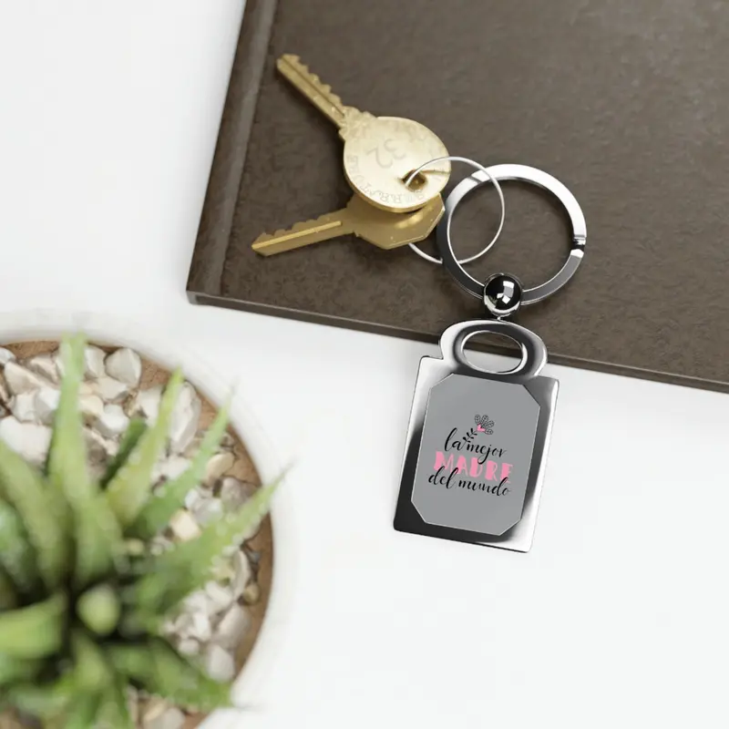 World's Best Mom Rectangle Photo Keyring 1
