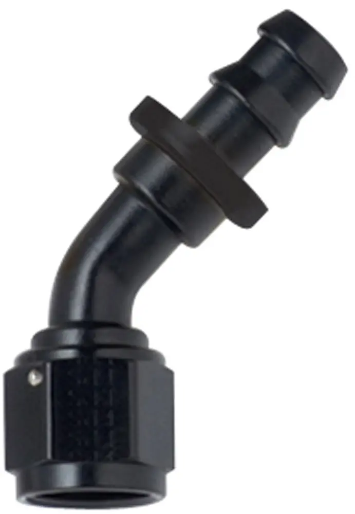 Fragola 45° Push-Lock Hose Fitting – #16 Black Anodized (Model 204516-Bl) 1