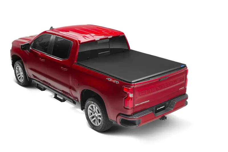 Lund Genesis Tri-Fold Soft Tonneau Cover – Black, Truck Bed Compatible 1